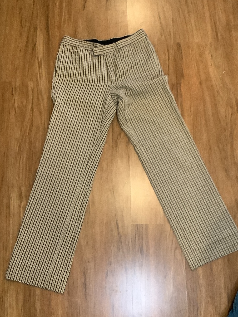 Sorbino SZ 44 EU 30” U.S. Puckered Plaid Pants Snug Italian Tailoring